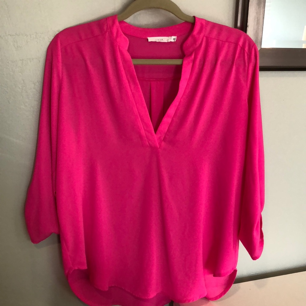 Lush Fuschia Tunic Blouse